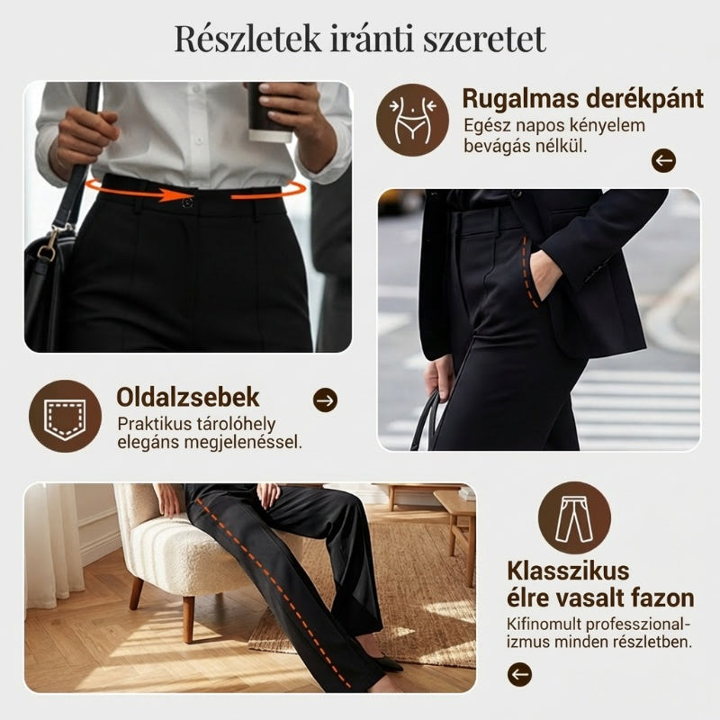 Dámské kostýmové kalhoty s vysokým pasem