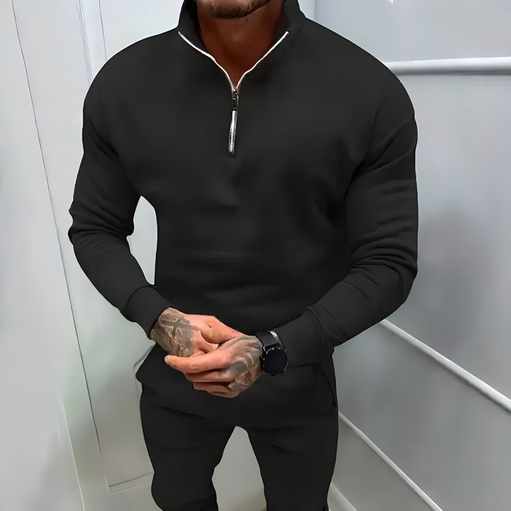 Sartoria: svetr Muscle Fit s polovičním zipem