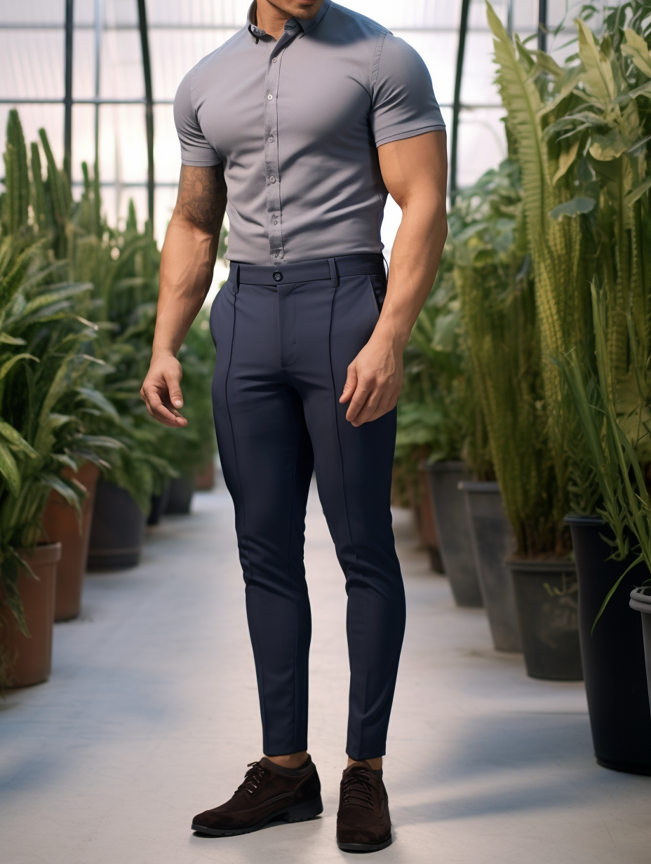Slim fit kalhoty bez pomačkání