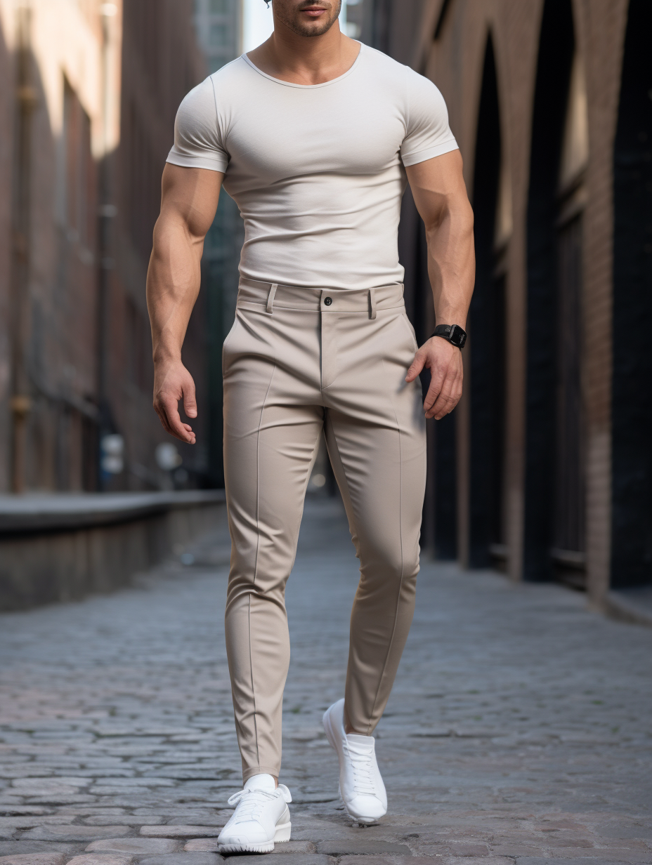 Slim fit kalhoty bez pomačkání