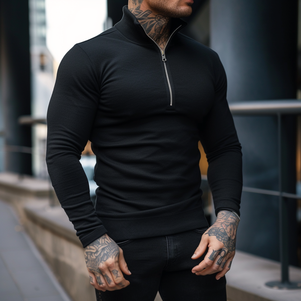 Sartoria: svetr Muscle Fit s polovičním zipem