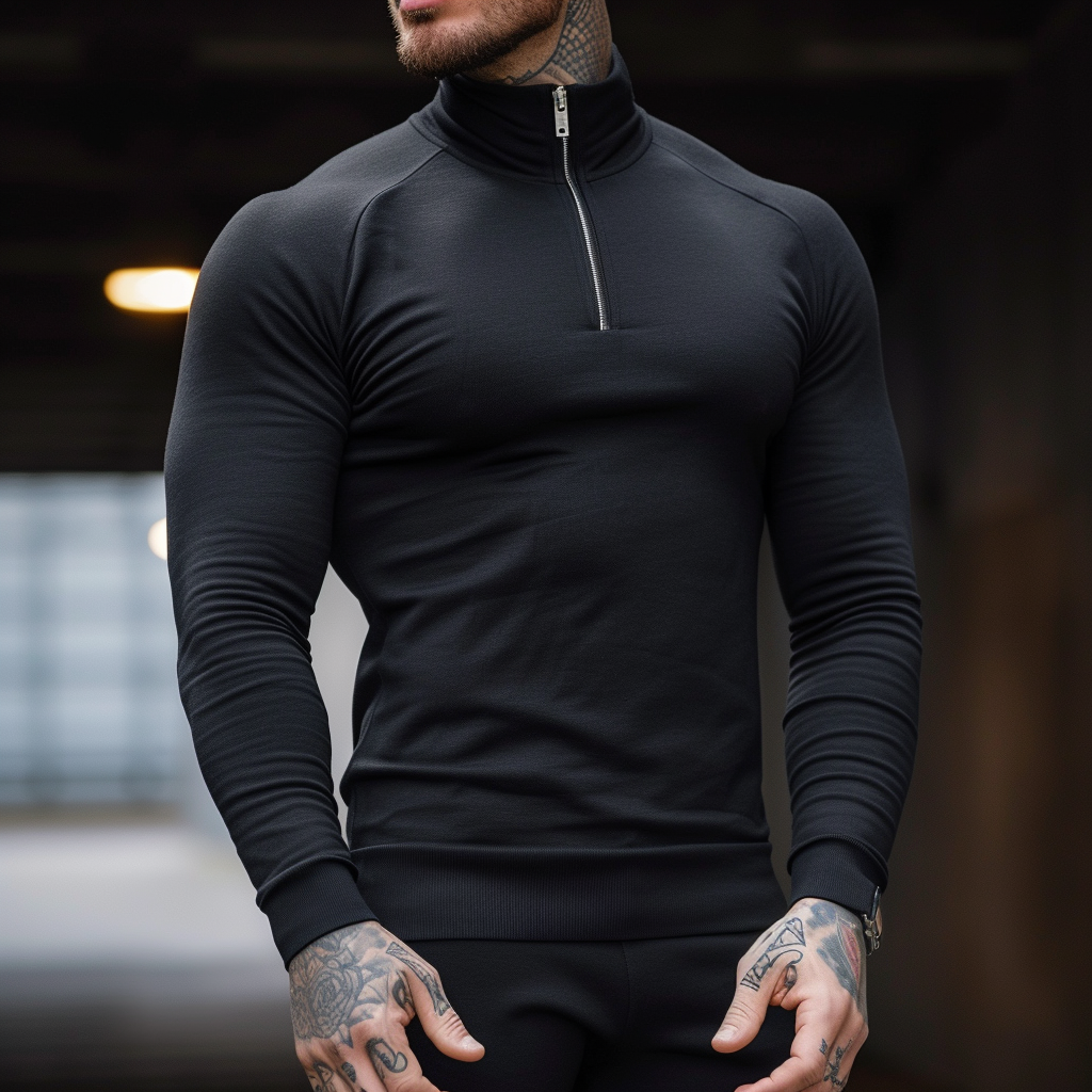 Sartoria: svetr Muscle Fit s polovičním zipem