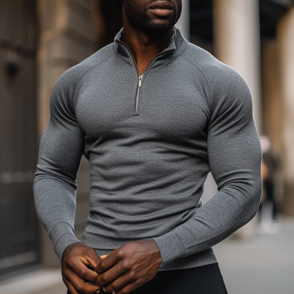 Sartoria: svetr Muscle Fit s polovičním zipem