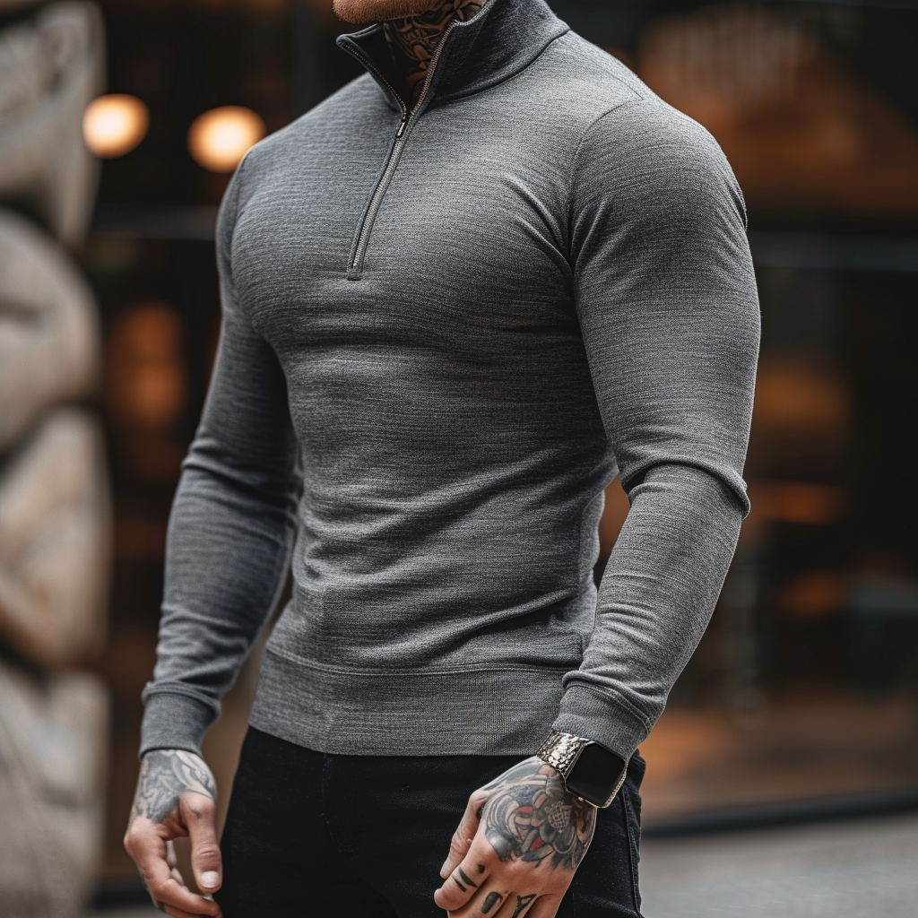 Sartoria: svetr Muscle Fit s polovičním zipem