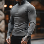 Sartoria: svetr Muscle Fit s polovičním zipem