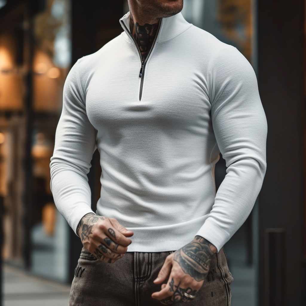 Sartoria: svetr Muscle Fit s polovičním zipem