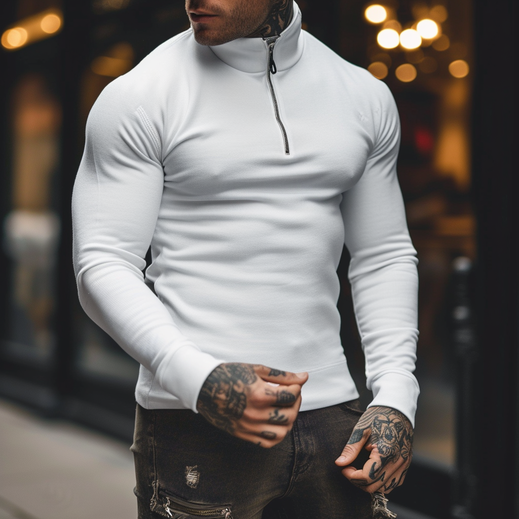Sartoria: svetr Muscle Fit s polovičním zipem